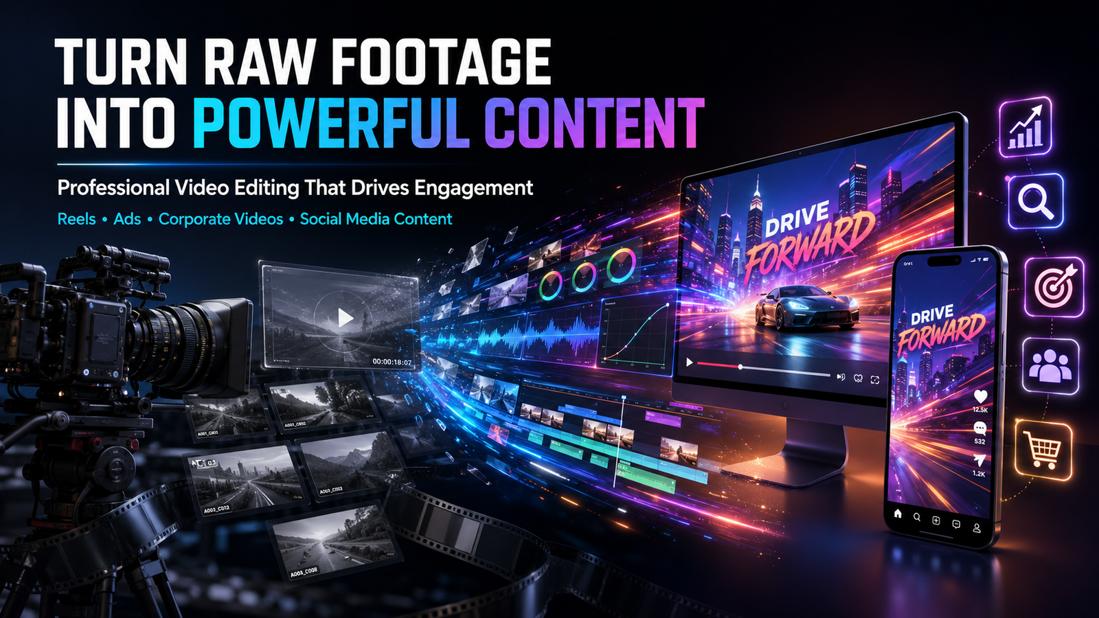 Professional video editing services that turn raw footage into powerful content